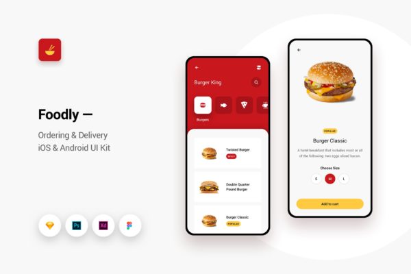 iOS/Android平台外卖送餐APP应用UI设计套件 Foodly &#8211; Ordering Delivery iOS &amp; Android UI Kit 11