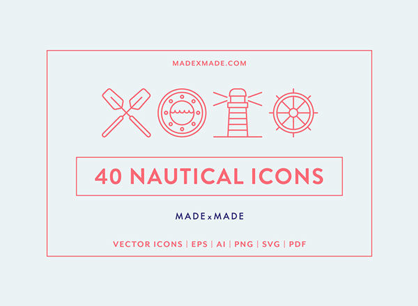 40个航海主题图标 40 Free Nautical Icons