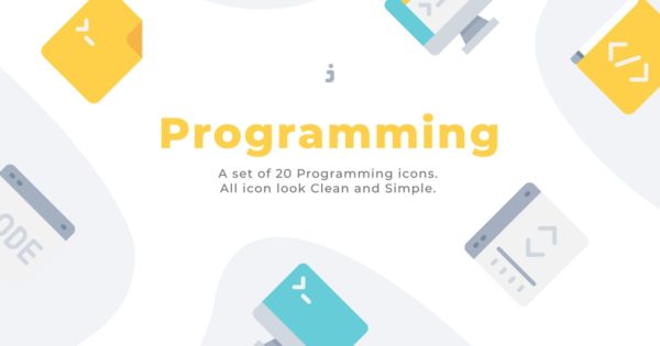 20款计算机编程开发主题扁平化图标 20 Programming icons &#8211; Flat