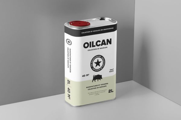方形油罐外观设计图16设计网精选模板 Oil Can Mock-up