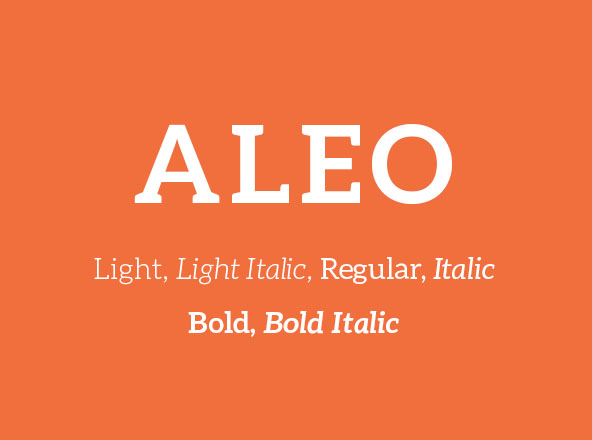 排版设计绝配英文半圆衬线字体 Aleo Slab Typeface