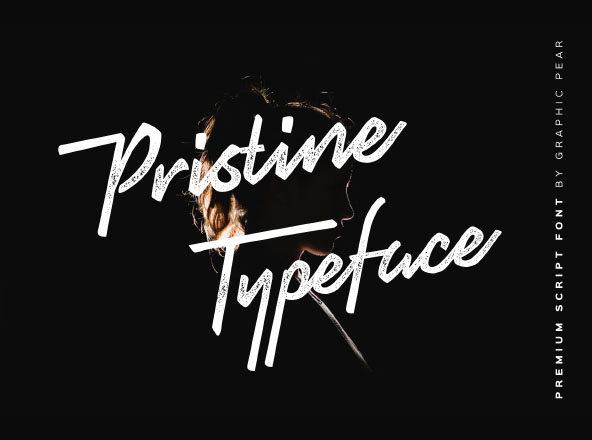 版式设计师英文钢笔书法风格斜体字体 Pristine Script Typeface