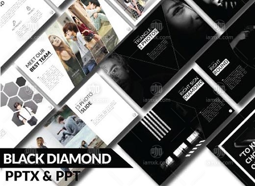 黑色系超现代商业化PPT模板–BLACK DIAMOND下载[keynote]