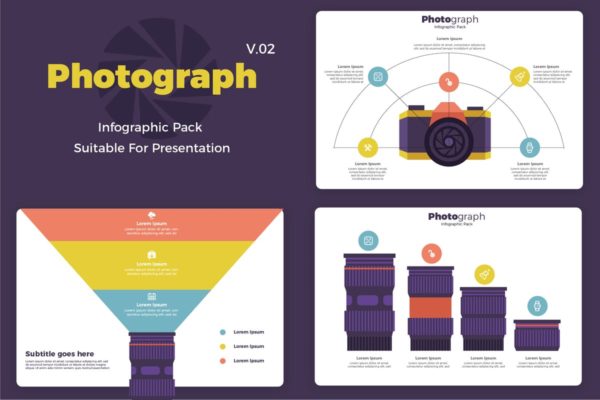 摄影主题信息图表矢量设计模板v2 Photography v2 &#8211; Infographic