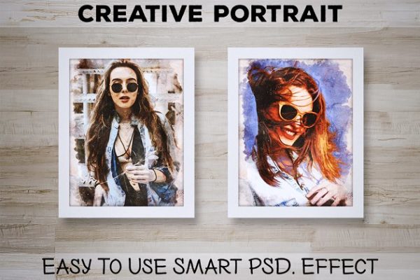 创意人像油画效果PS动作 Creative Portrait: Smart PSD. Effect