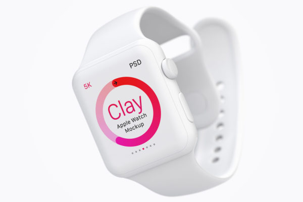 5K高分辨率Apple Watch智能手表黏土样机模板02 Clay Apple Watch Mockup 02