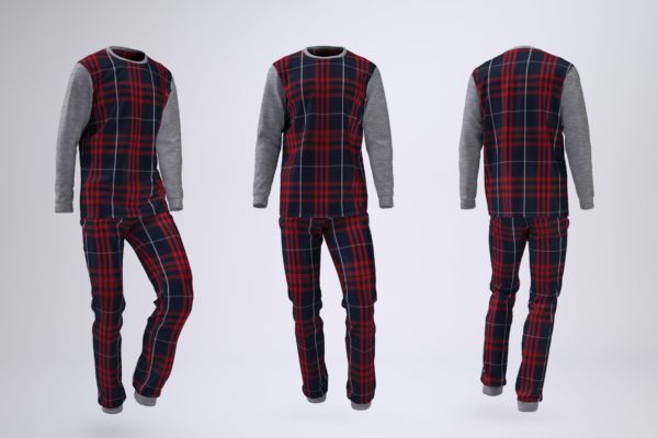 睡衣套装设计效果图样机模板 Pajamas Mock-Up