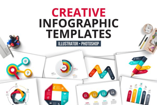 创意信息图表类幻灯片矢量设计素材 Creative infographics templates