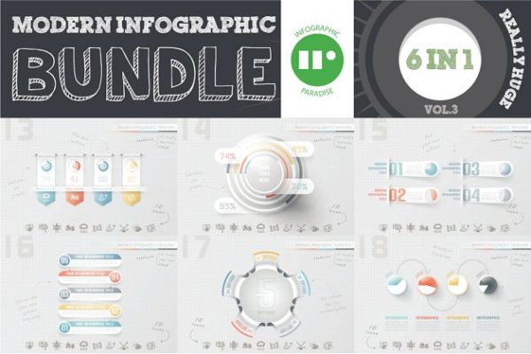 极简数据可视化概念信息图表模板 Infographic Bundle