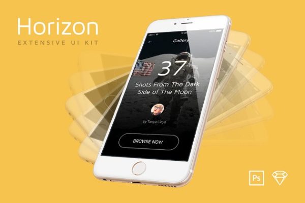 大气设计前沿用途广域手机应用 UI 套件 Horizon Extensive Mobile UI Kit