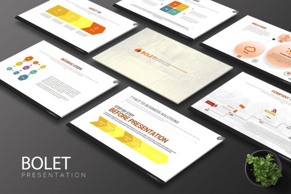 企业发展史/企业校园宣讲会16设计素材网精选PPT模板 Bolet Powerpoint