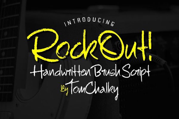 粗犷、富有创造性的英文手写字体 RockOut! Script + Bonus Font