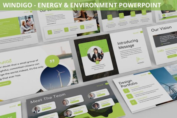 能源与环境主题PPT幻灯片模板 Windigo &#8211; Energy &amp; Environment Powerpoint Template