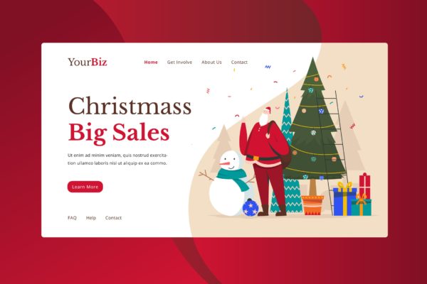 圣诞节主题促销页面着陆页设计模板 Christmas Sale Landing Page