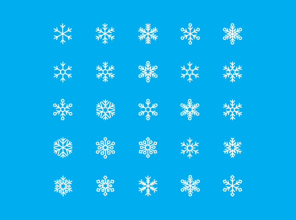 各式各样雪花线性图标素材 Snowflakes Vector Icons