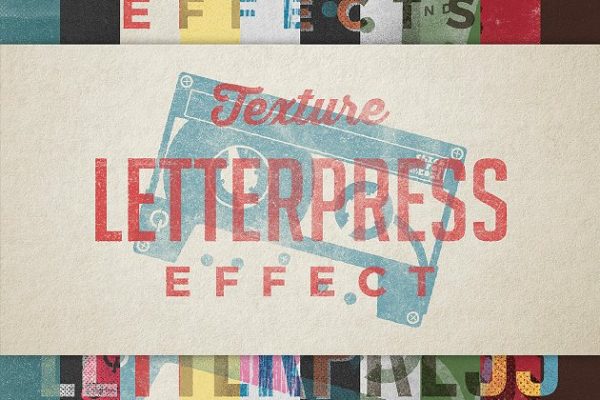 复古活版印刷文本图层样式 Vintage Letterpress Texture Effects
