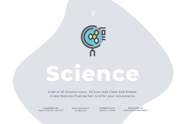 20枚科学主题多格式图标合集 20 Science icon set