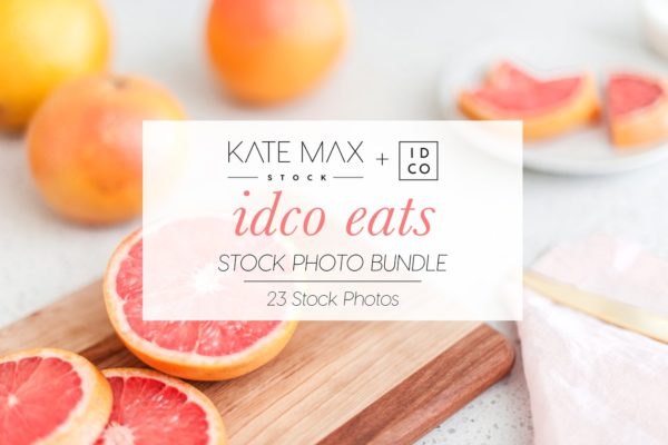 新鲜西柚厨房食物场景样机模板 IDCO Eats Stock Photo Bundle