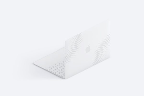 MacBook超极本笔记本电脑右后视图样机 Clay MacBook Mockup, Isometric Back Right View
