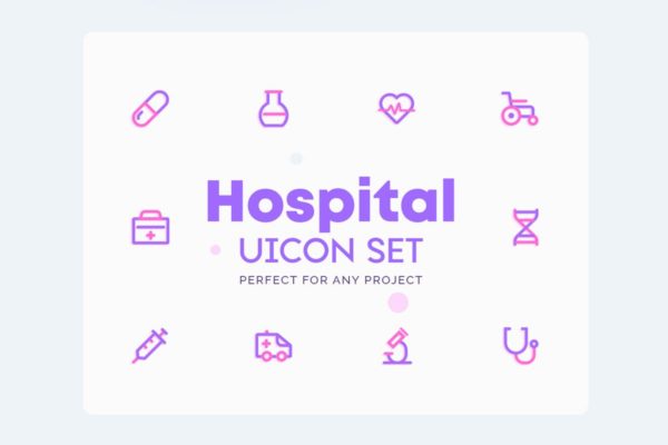 医院医疗主题矢量图标素材[AI, EPS, XD] UICON Hospital Icons
