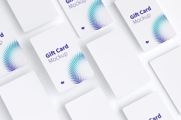 礼品积分卡卡片设计效果图等距样机模板09 Gift Card Mockup 09
