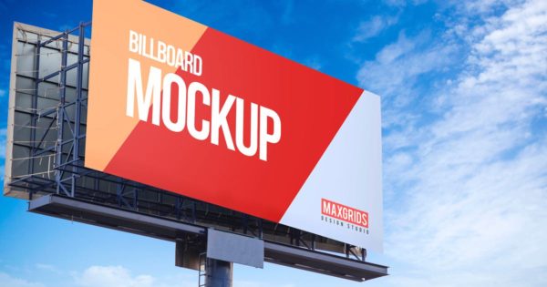 大型公路广告牌设计效果图样机 Advertisement Billboard Mockup