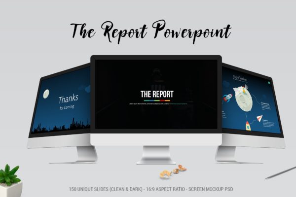 工作汇报数据分析报告PPT幻灯片设计模板 The Report Powerpoint