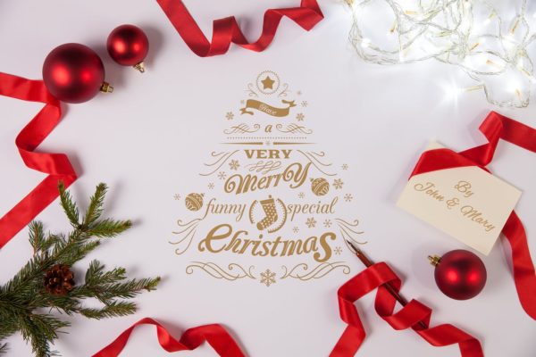 简约优雅风格圣诞节贺卡设计图样机素材天下精选模板v2 Clean and Elegant Christmas Greetings Mockups #2