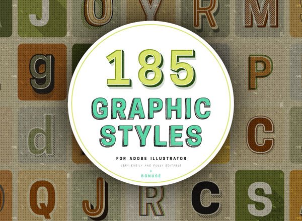 复古文字效果&#038;复古纹理素材包 Retro Typography Graphic Styles