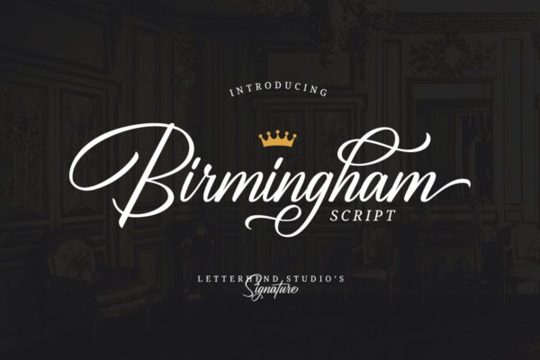 优雅仿真钢笔签名字体下载 Birmingham &#8211; Signature Script