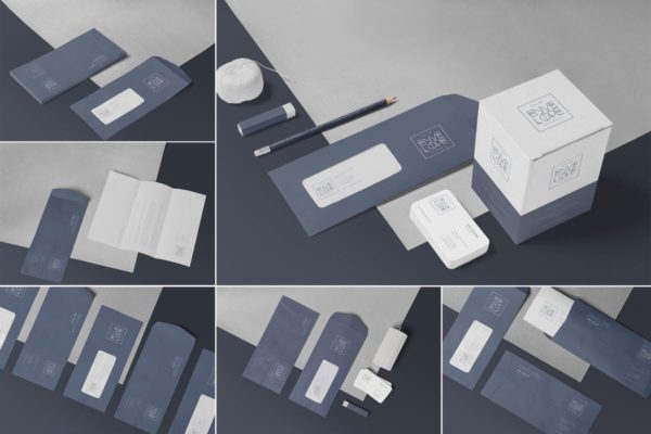 6款企业品牌VI设计展示信封&amp;信纸样机模板 6 Envelope &amp; Letter Mockups
