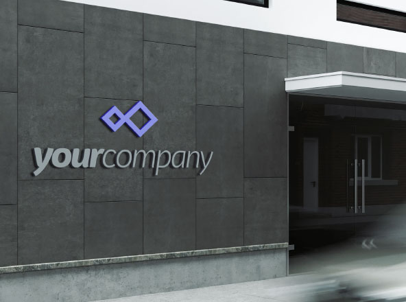 公司建筑Logo标志设计效果图样机模板 Company Building Sign Mockup
