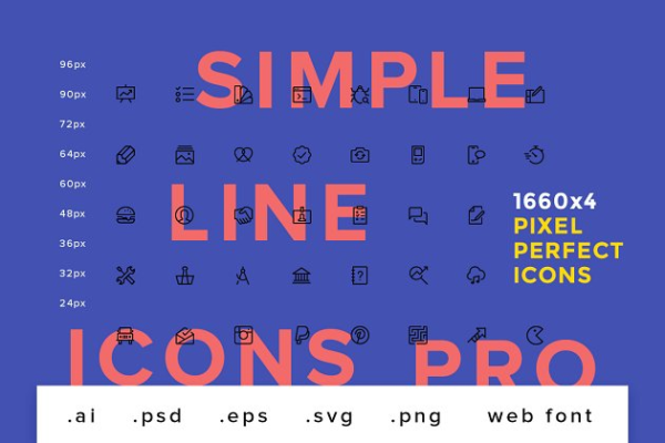 多种规格简约线条图标合集 Simple Line Icons Pro