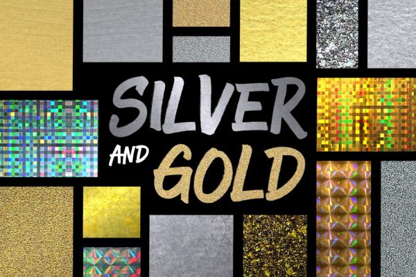 24款实用银色和金色图层样式 24 Silver and Gold Styles