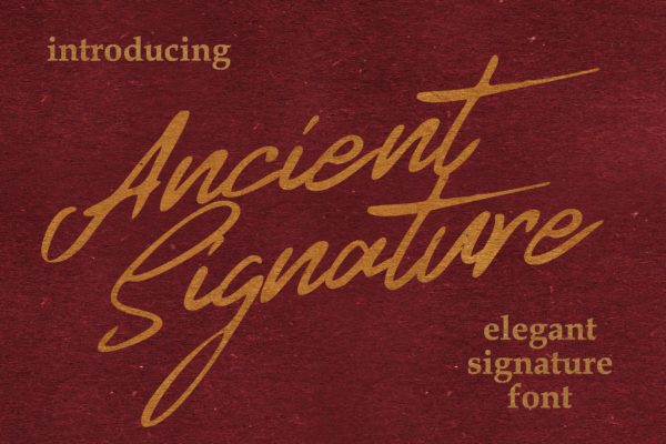 复古英文钢笔签名手写字体 Ancient Signature