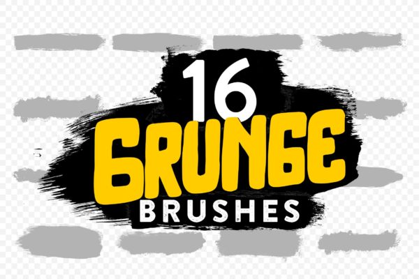 16款画笔图案PS笔刷 16 Grunge Brushes