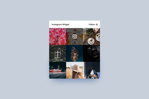 Instagram图片社交图片展示小挂件窗口设计 Instagram Widget &#8211; Adobe XD