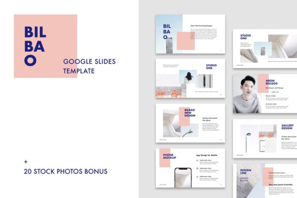 创意设计公司路演谷歌幻灯片模板 BILBAO &#8211; Google Slides + Bonus