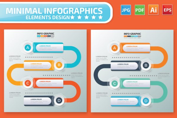 PPT幻灯片设计管道信息图表设计素材 Infographic Elements