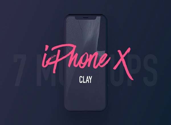 16素材网下午茶：7款最受欢迎的iPhone X Clay模型 Mockups