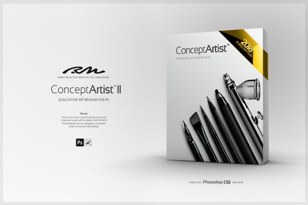 RM出品各种画笔笔画PS笔刷工具包 RM Concept Artist II (bundle)