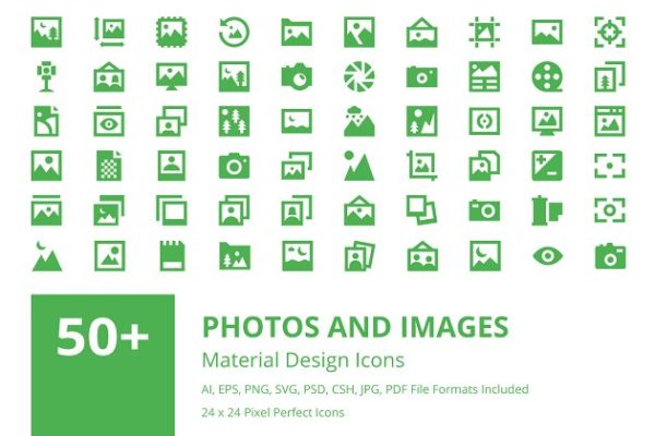 50+照片和图像主题图标 50+ Photos and Images Material Icons
