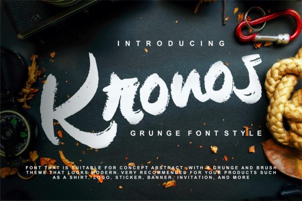 平面设计标题粗体笔刷字体下载 Kronos | Grunge Font Style