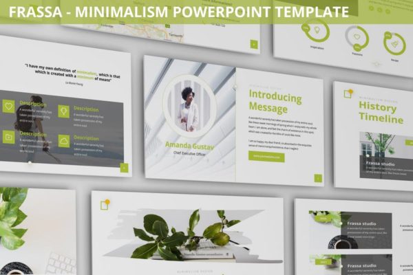 极简主义设计风格建筑/自然主题PPT幻灯片模板 Frassa &#8211; Minimalism Powerpoint Template