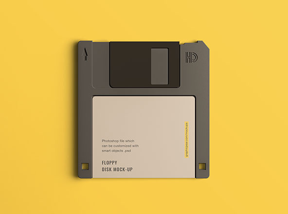 古董软盘外观设计样机模板 Floppy Disk Mockup