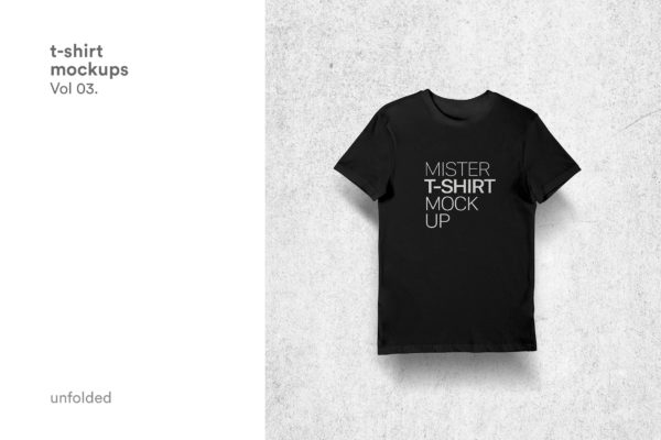 T恤印花设计正面视图样机模板v3 T-shirt Mockup Vol 03
