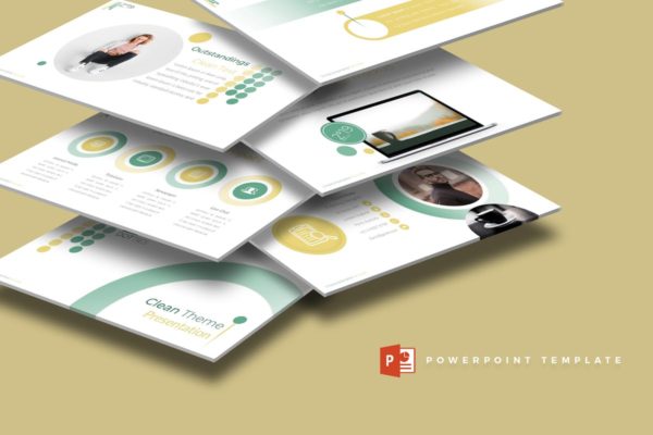 企业团队宣传演示简约风PPT幻灯片模板 2019 Dotties  &#8211; Powerpoint Template