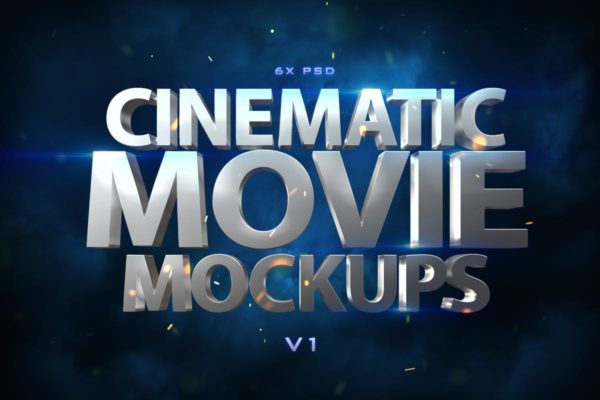 大气电影3D动画特效标字体PS样机模板v1 Cinematic 3D Movie Mockups V1
