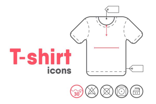 T恤矢量16图库精选图标设计AI&amp;PSD模板 T-shirt Icons
