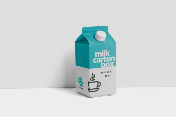 果汁/牛奶饮料纸盒包装效果图样机 Juice &#8211; Milk Mockup in 500ml Carton Box